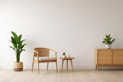 観葉植物と北欧風の部屋 観葉植物と北欧風の部屋の写真