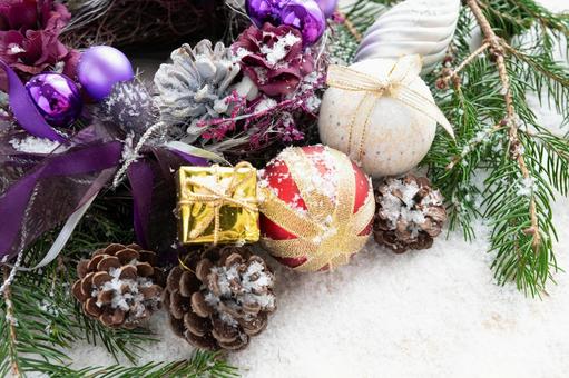 パウダースノウクリスマスデコレーション パウダースノウクリスマスデコレーション クリスマス,オーナメント,スノーフレイクの写真素材