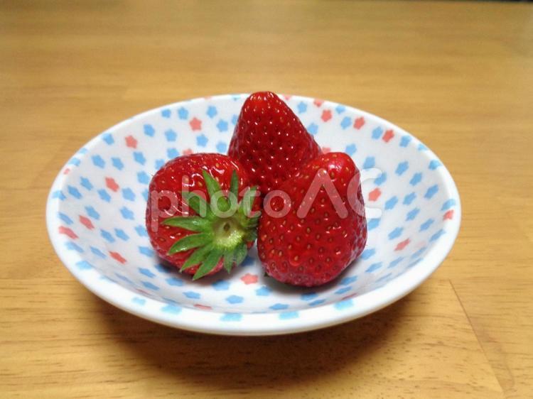 小皿のいちご いちご,イチゴ,苺の写真素材