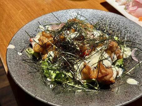 刻み海苔のせ和風チキン南蛮風唐揚げ 刻み海苔のせ和風チキン南蛮風唐揚げ チキン南蛮,南蛮風チキン,鶏の唐揚げの写真素材