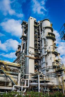 愛媛　工場地帯の青空 工場,愛媛,四国の写真素材