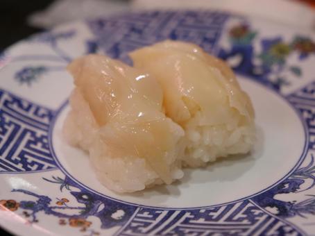 回転寿司　つぶ貝 回転ずし,寿司,醤油の写真素材