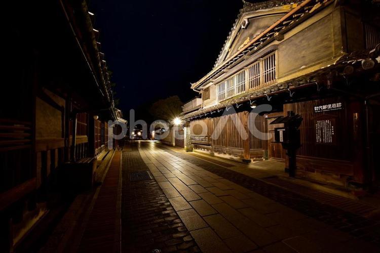 夜の町並み散策 夜景,町並み,広島の写真素材