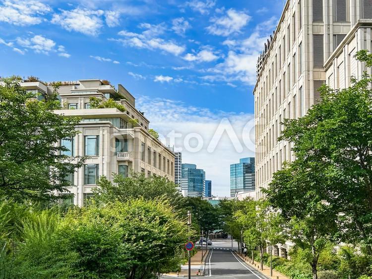 上質で美しい景観を保つ東京御殿山の街並み 街並み,坂,上品の写真素材