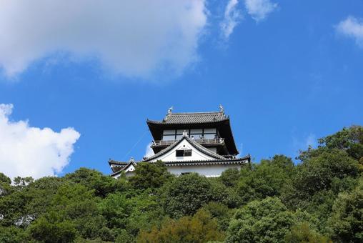 7月下旬の国宝犬山城の天守 7月下旬の国宝犬山城の天守の写真