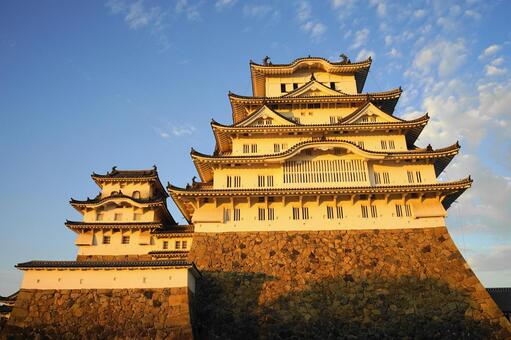 世界文化遺産　茜色の姫路城（白鷺城）１２ 姫路城,白鷺城,城の写真素材