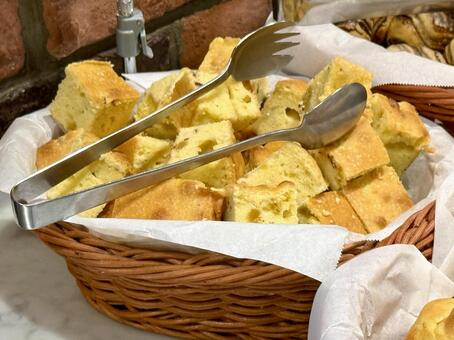 バイキング　一口サイズに切ったパン 断面,スポンジ,パンの写真素材