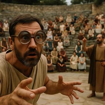 巨大メガネ演劇人物 巨大メガネ演劇人物の写真