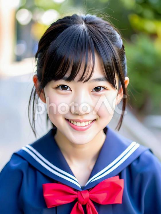 女子小学生　AI生成画像    小学生,女の子,子供の写真素材