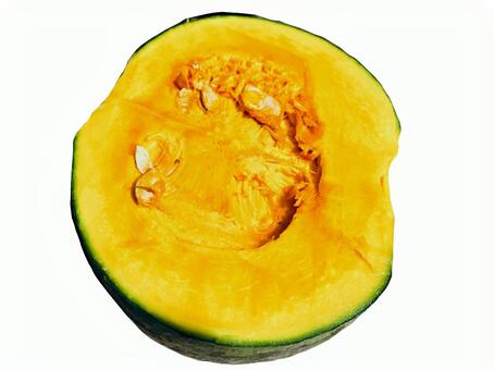 カットしたカボチャの断面 かぼちゃ,南瓜,夏の写真素材