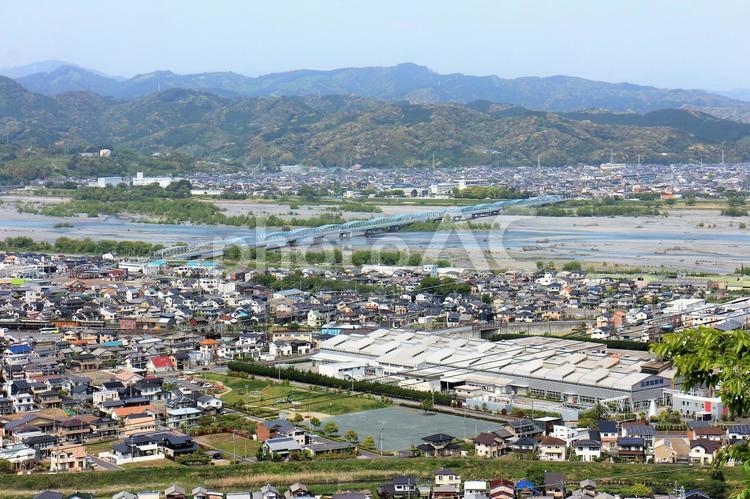鉄橋の見える風景 鉄橋,橋,川の写真素材
