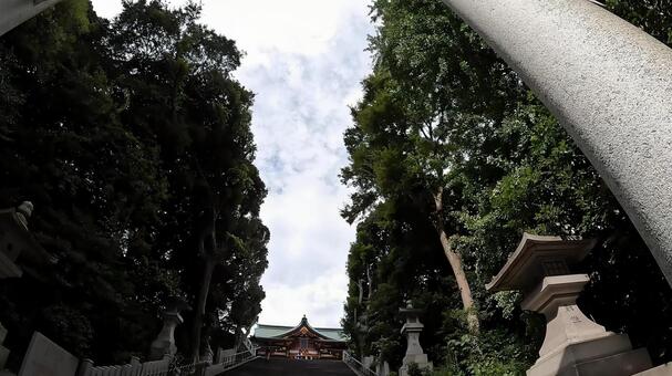 東京都千代田区永田町　山王日枝神社 拝殿,鳥居,神社仏閣の写真素材