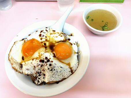 今治のB級グルメ　チャーシュー玉子飯 チャーシュー玉子飯,チャーシュー卵飯,焼豚玉子飯の写真素材