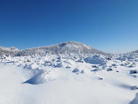 雪景色・冬の北横岳坪庭 雪景色・冬の北横岳坪庭 北横岳,八ヶ岳,北八ヶ岳の写真素材