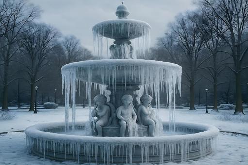 氷結の噴水 氷結の噴水の写真