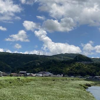 空と山と川 空と山と川の写真