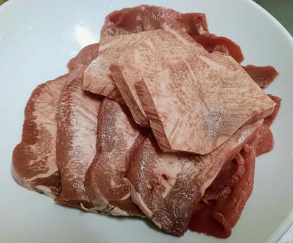 盛り付けた牛タン② 牛タン,舌,牛の写真素材