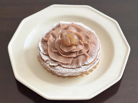 栗のモンブランデニッシュ 栗,秋,デニッシュの写真素材