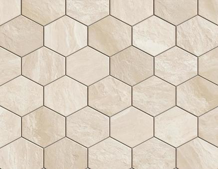 流紋ベージュ六角形タイルの写真