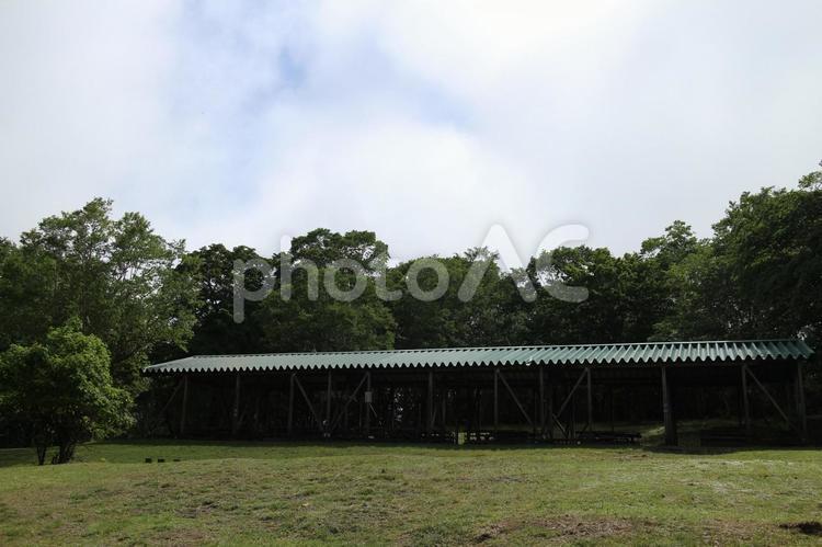 娘と３度目の兜明神登山　５９ 炊事場,施設,山登りの写真素材