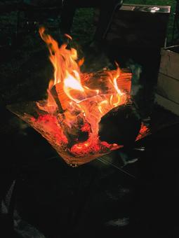 焚き火 焚き火,夜,自然の写真素材