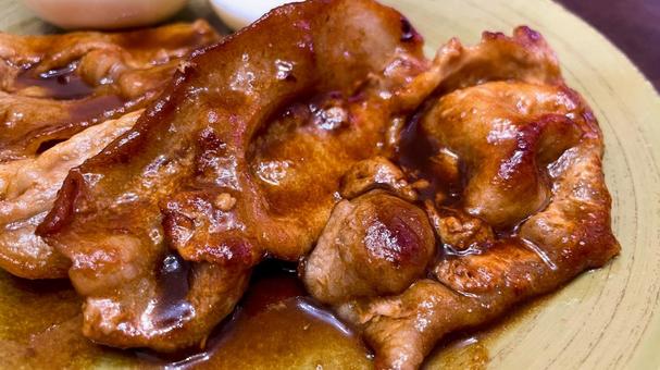 香ばしく焼けた豚の生姜焼き 香ばしく焼けた豚の生姜焼き 生姜焼き,豚肉,和食の写真素材