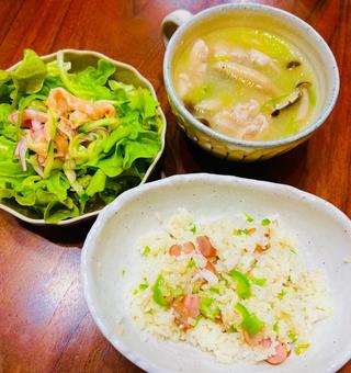 ピラフランチ ピラフ,ランチ,サラダの写真素材