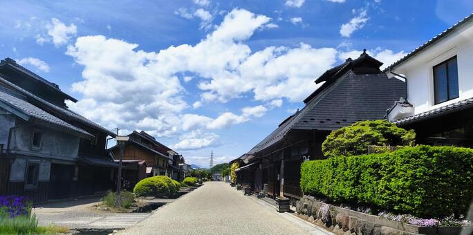 海野宿の街並み(長野県東御市) 街道,町並み,長野県東御市の写真素材