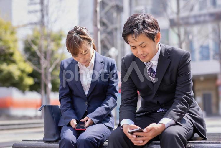 外回りする会社員 不景気,不況,疲労の写真素材