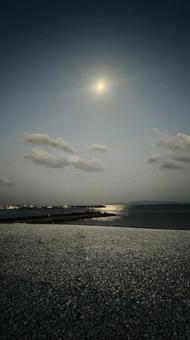 泉南ロングビーチ 泉南ロングビーチ,夜明け前,海の写真素材