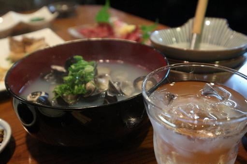 しじみの酒蒸し　 しじみ,居酒屋メニュー,酒蒸しの写真素材