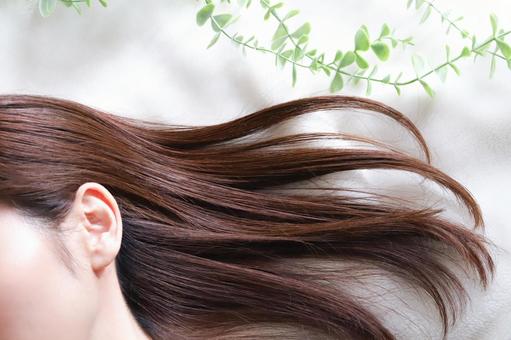 女性の髪の毛　ヘアケアイメージ 髪の毛,ヘアケア,つやの写真素材