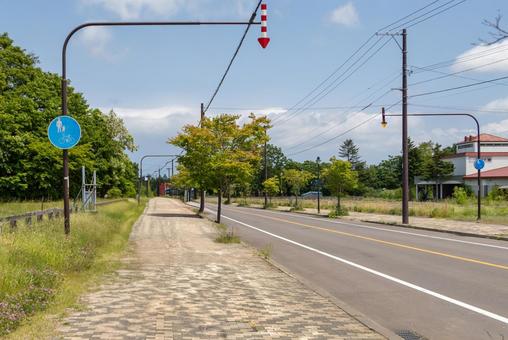 大沼公園湖畔サイクリングロード 大沼公園湖畔サイクリングロード 大沼公園,道路,道道の写真素材
