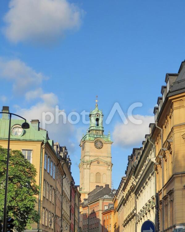 ストックホルムの街と大聖堂 ストックホルム,大聖堂,教会の写真素材