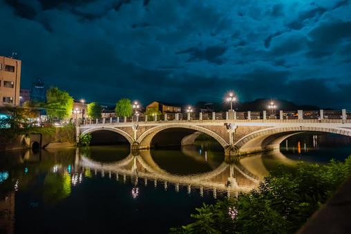 【石川】夜のひがし茶屋街と浅野川 ひがし茶屋街,浅野川,石川の写真素材