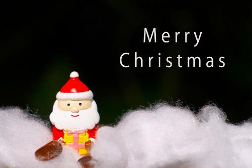 サンタ（黒バック、英文字） クリスマス,サンタクロース,綿の写真素材