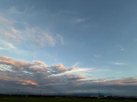 空、雲、夕空、青空 空、雲、夕空、青空の写真