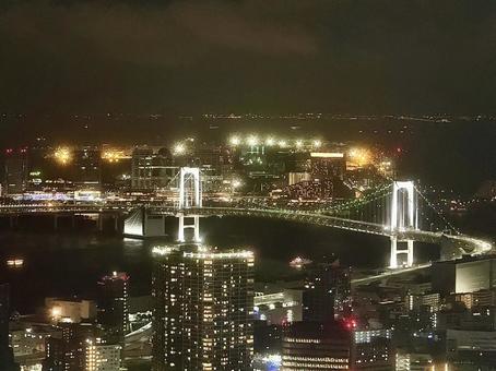 レインボーブリッジ 夜景 レインボーブリッジ 夜景 夜景,赤羽橋,街並みの写真素材