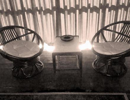 Side of the sunbeams through the edge # Black and white, japanese style room, a board, rim side, JPG