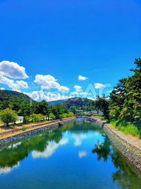 宇治川の風景 リフレクション,湖,反射の写真素材