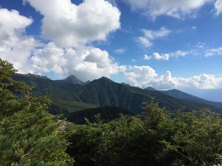 山景 山,霧,風景の写真素材