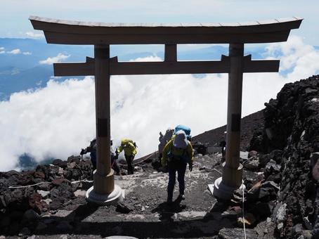 富士登山 富士登山 富士山,富士登山,御来光の写真素材
