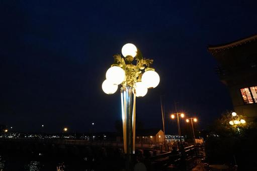 神奈川 江ノ島の街灯2 江ノ島,江の島,江の島大橋の写真素材
