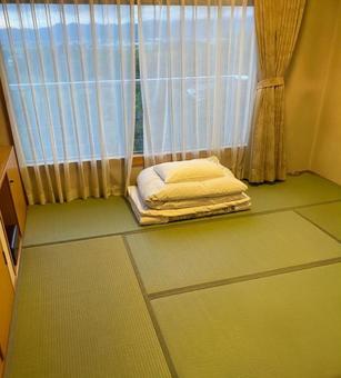 和室 和室,畳,カーテンの写真素材