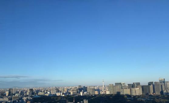 筑波山とスカイツリーの写真