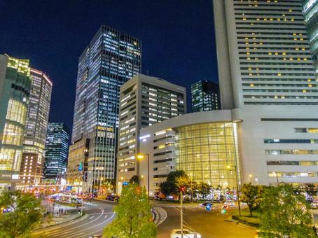 【大阪府】大阪市・大阪駅周辺 大阪駅,夜景,夜の写真素材