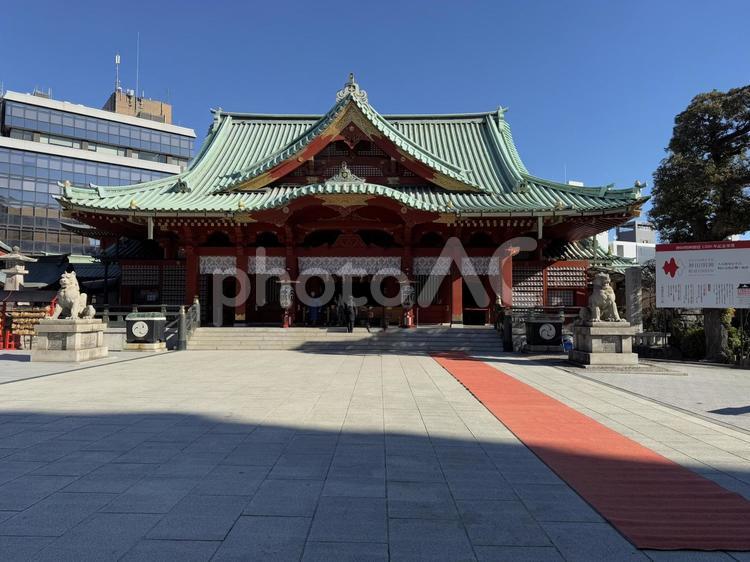 神田明神　御神殿 鉄筋コンクリート,御神殿,朱漆塗の写真素材