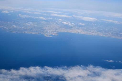 上空からの景色 上空からの景色の写真