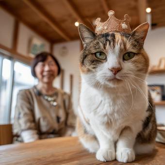 まるで王様!堂々と座る猫 まるで王様!堂々と座る猫の写真