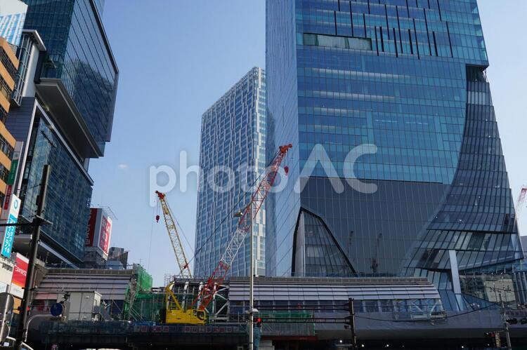 渋谷スクランブルスクエアと銀座線工事 渋谷,ヒカリエ,スクランブルスクエアの写真素材